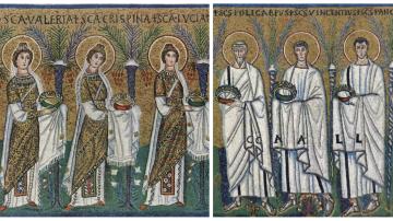 Female and Male Saints, 6th c., Sant’ Apollinare Nuovo, Ravenna, Italy