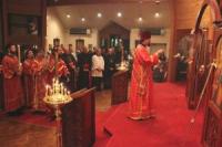 Pdn. Joseph Matusiak prays during Vespers for the Feast of St. Andrew. (Photo: Roman Ostash)