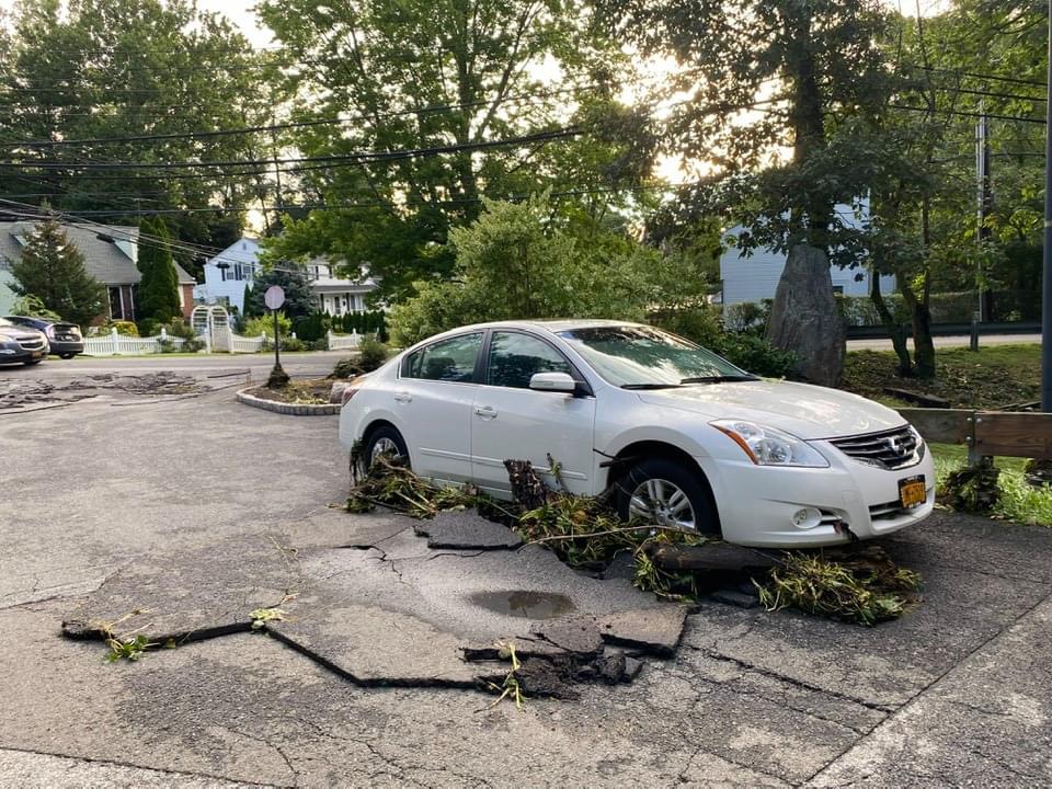 Damaged pavement