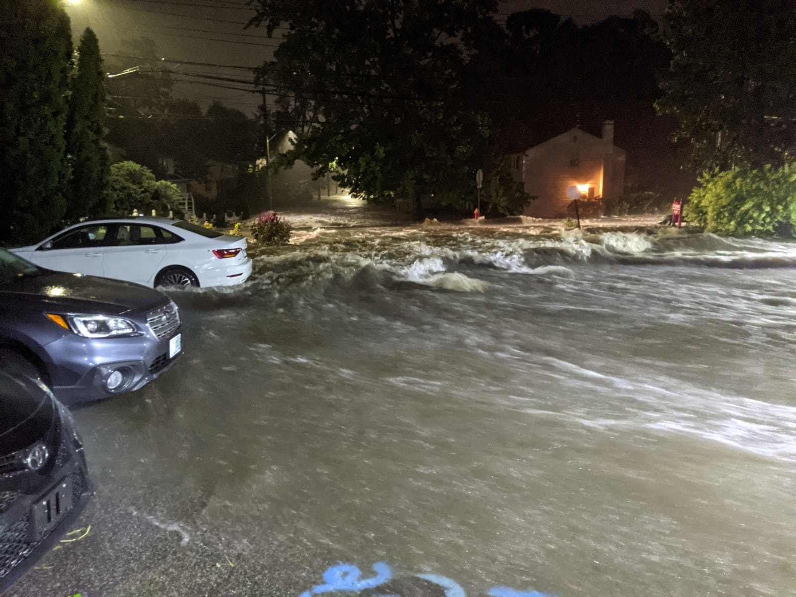 flood waters and vehicles