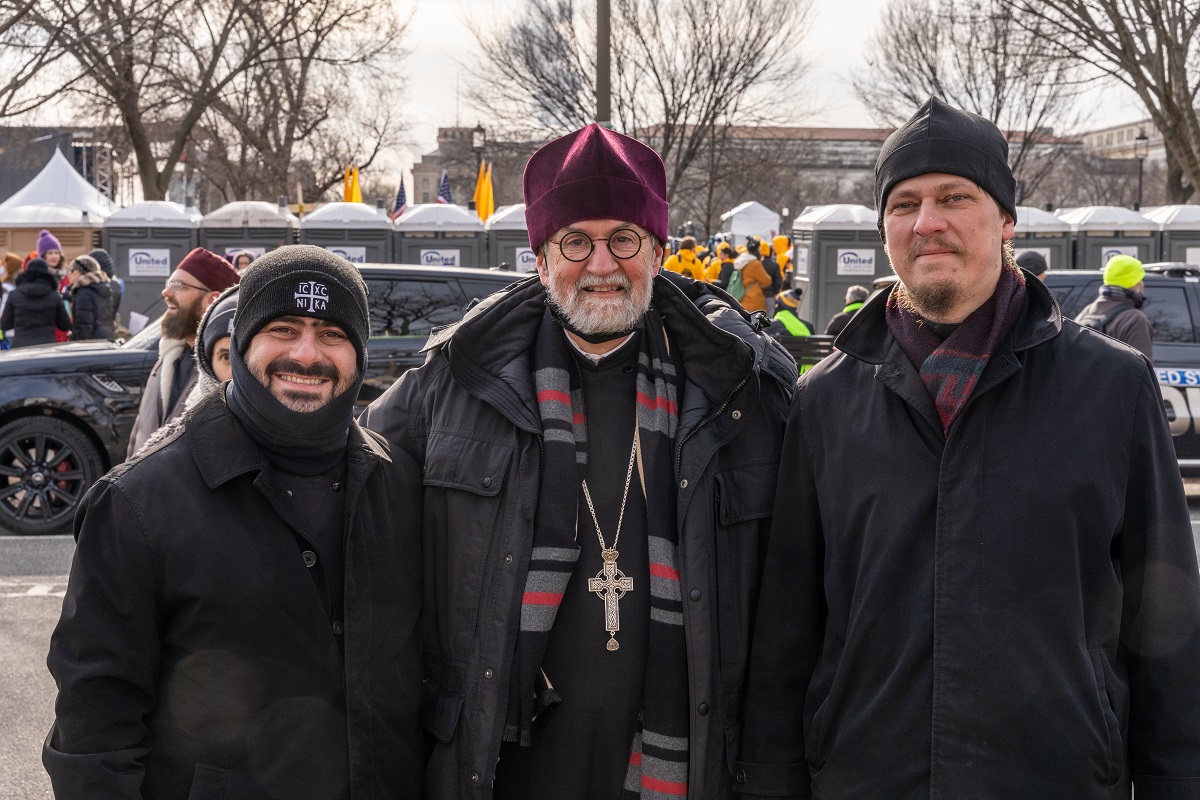 Fr Chad Hatfield with Fr John El Massih and Dn Vitaly Permiakov