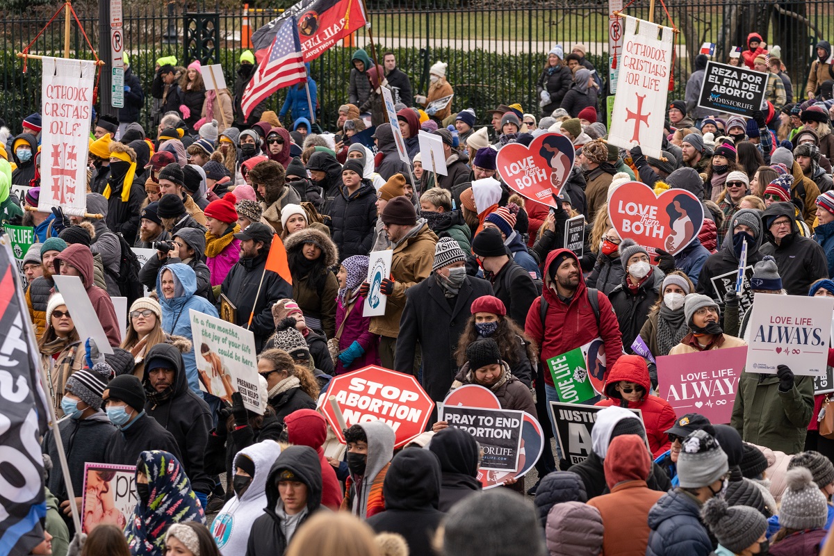 Crowd of demonstrators 