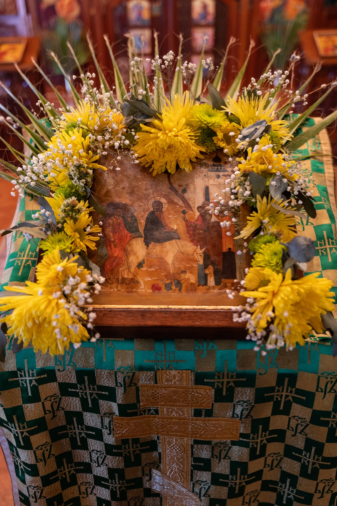 Icon of Entry into Jerusalem at Three Hierarchs Chapel