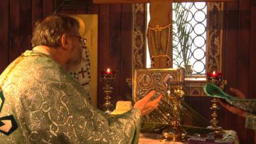 Fr. Ubertino serving at his parish, St. Silouan