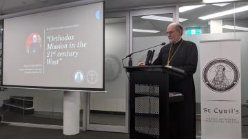 Fr Chad teaching at St Cyril's