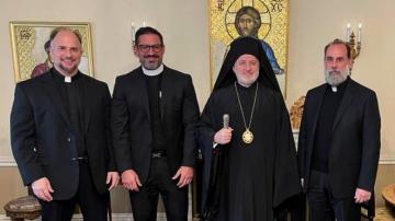 Archbishop Elpidophoros with Fr Nektarios
