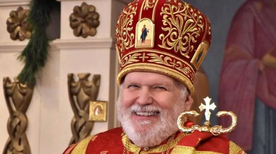 Archbishop Paul smiles following Divine Liturgy