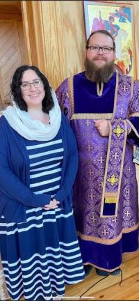 Dn David and wife Megan following the ordination service