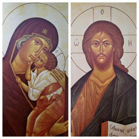 Many of Struve’s icons, including these icons of Christ and the Theotokos, now adorn the walls of the Seminary’s Three Hierarchs Chapel.