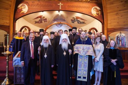 Patriarch Irinej at Three Hierarchs Chapel in 2015.