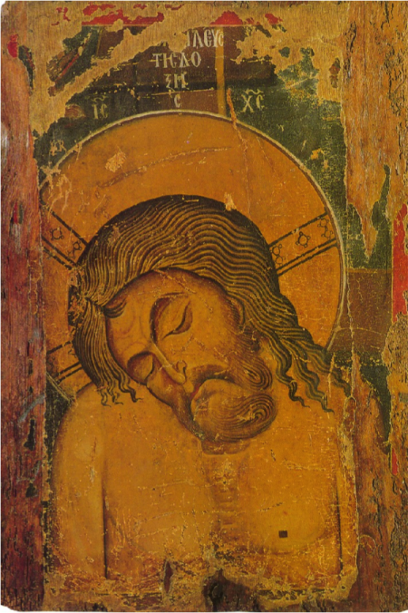 Man of Sorrows. Double sided icon; Byzantine Museum, Kastoria, Greece; Byzantine, second half of the 12th century.