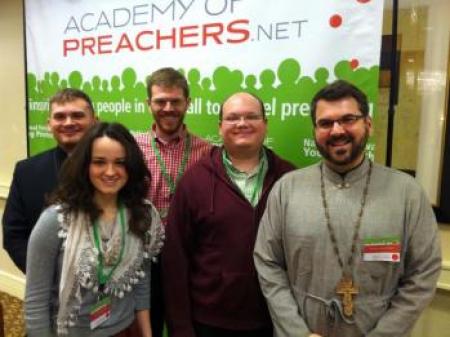 Fr. James Parnell with the other Orthodox participants at the Festival (L to R): Anna Vander Wall, Harrison Russin (SVOTS senior), Andrew Boyd (SVOTS ’12), and Fr. Sergius Halvorsen (SVOTS ’96 and Assistant Professor of Homiletics and Rhetoric)