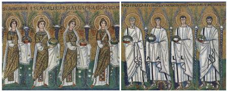 Female and Male Saints, 6th c., Sant’ Apollinare Nuovo, Ravenna, Italy