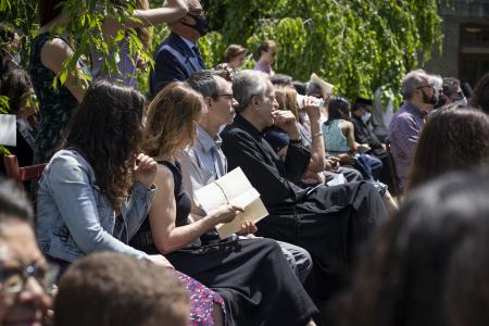 Guests listen to commencement addresses