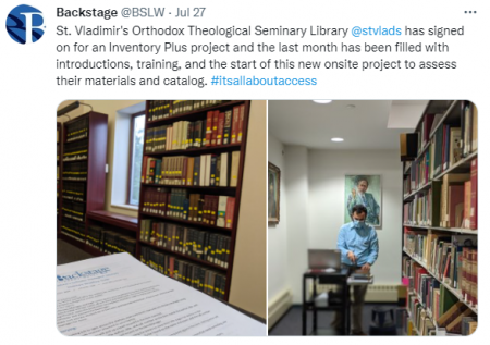 Tweet from Backstage about the Library project