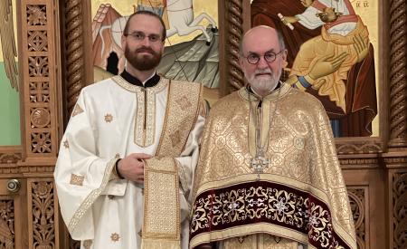 Newly ordained Dn Anthony Gilbert with Fr Chad Hatfield