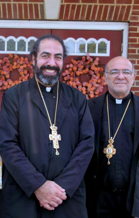 Fr Christopher Eid and Bishop Thomas