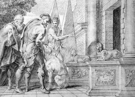 Odysseus Recognized by His Dog, Argus (Theodoor van Thulden, c. 1630)