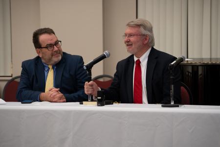 Dr Gregory Sterling answers a question during a panel discussion