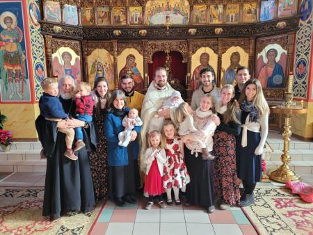 Fr Anthony Machnee, family, and friends following his priestly ordination