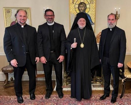 Archbishop Elpidophoros with Fr Nektarios