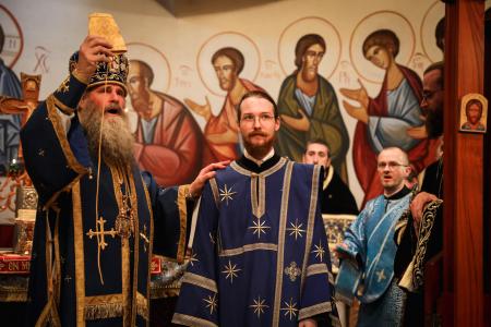 Bishop Gerasim and Dn Alexander during the ordination service