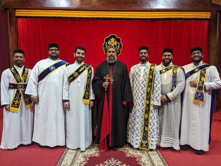 Archbishop Titus with Dn Basil and SVOTS grads and seminarians