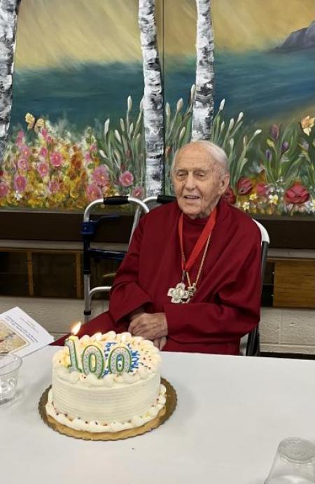 Fr Paul Shafran and his birthday cake