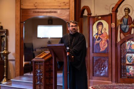 Fr Sergius preaches at Three Hierarchs Chapel